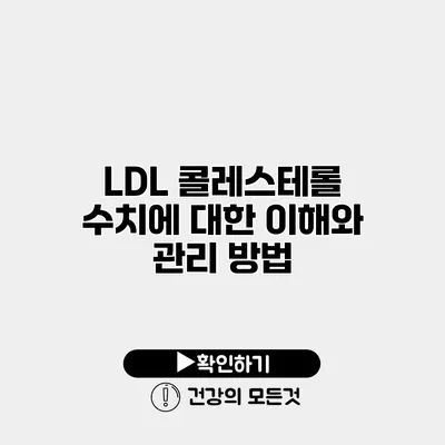 LDL 콜레스테롤 수치에 대한 이해와 관리 방법
