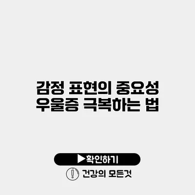 감정 표현의 중요성 우울증 극복하는 법