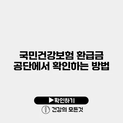 국민건강보험 환급금 공단에서 확인하는 방법