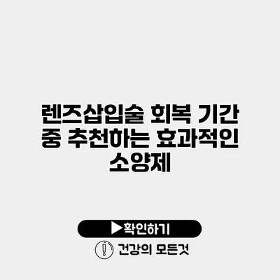 렌즈삽입술 회복 기간 중 추천하는 효과적인 소양제