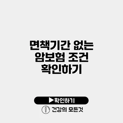 면책기간 없는 암보험 조건 확인하기