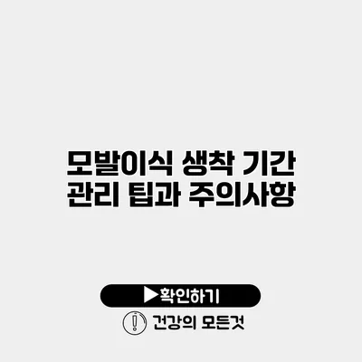 모발이식 생착 기간 관리 팁과 주의사항