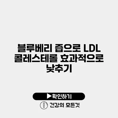 블루베리 즙으로 LDL 콜레스테롤 효과적으로 낮추기