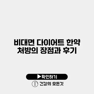 비대면 다이어트 한약 처방의 장점과 후기