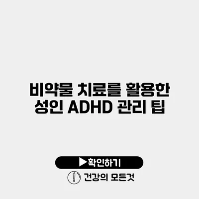 비약물 치료를 활용한 성인 ADHD 관리 팁