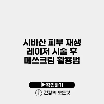 시바산 피부 재생 레이저 시술 후 메쓰크림 활용법