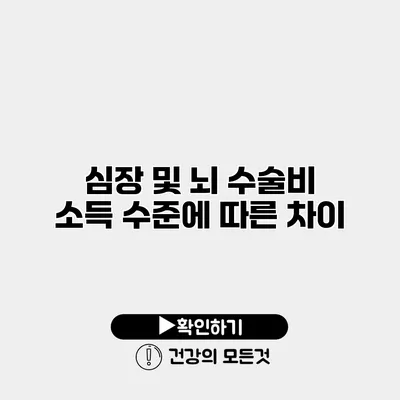 심장 및 뇌 수술비 소득 수준에 따른 차이