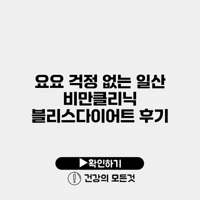 요요 걱정 없는 일산 비만클리닉 블리스다이어트 후기