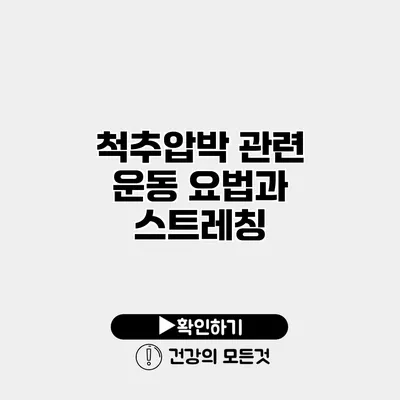 척추압박 관련 운동 요법과 스트레칭