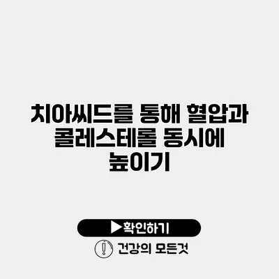 치아씨드를 통해 혈압과 콜레스테롤 동시에 높이기