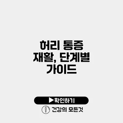 허리 통증 재활, 단계별 가이드