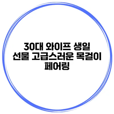 30대 와이프 생일 선물 고급스러운 목걸이 페어링