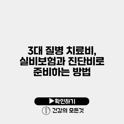 3대 질병 치료비, 실비보험과 진단비로 준비하는 방법