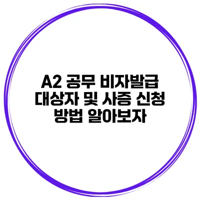 A2 공무 비자발급 대상자 및 사증 신청 방법 알아보자