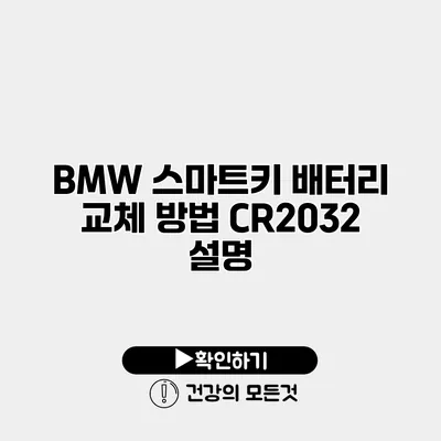 BMW 스마트키 배터리 교체 방법 CR2032 설명
