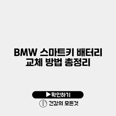 BMW 스마트키 배터리 교체 방법 총정리