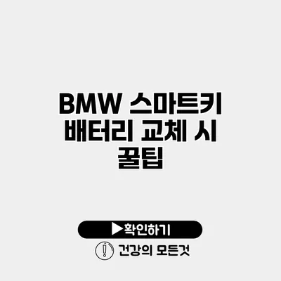 BMW 스마트키 배터리 교체 시 꿀팁