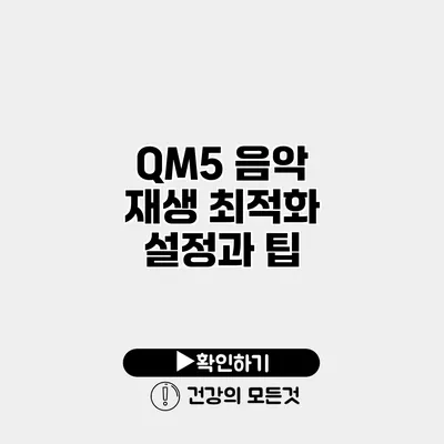 QM5 음악 재생 최적화 설정과 팁