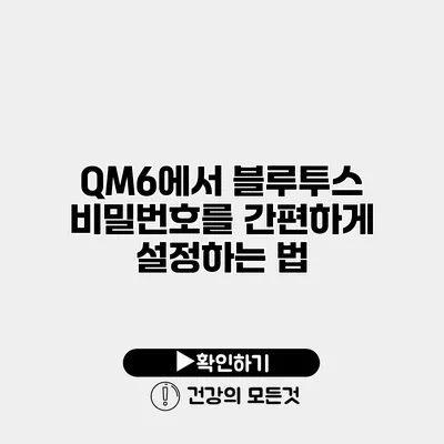 QM6에서 블루투스 비밀번호를 간편하게 설정하는 법