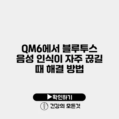 QM6에서 블루투스 음성 인식이 자주 끊길 때 해결 방법