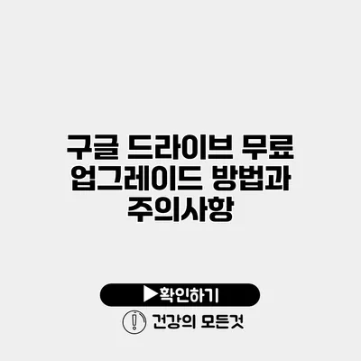 구글 드라이브 무료 업그레이드 방법과 주의사항