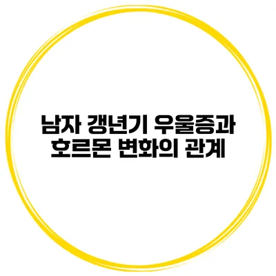 남자 갱년기 우울증과 호르몬 변화의 관계