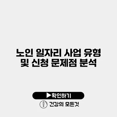 노인 일자리 사업 유형 및 신청 문제점 분석