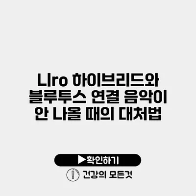 니ro 하이브리드와 블루투스 연결 음악이 안 나올 때의 대처법