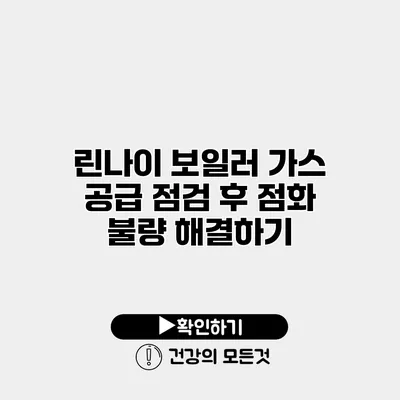 린나이 보일러 가스 공급 점검 후 점화 불량 해결하기
