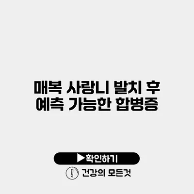 매복 사랑니 발치 후 예측 가능한 합병증