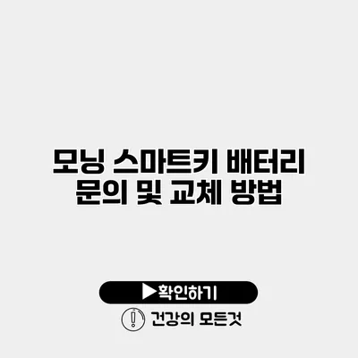 모닝 스마트키 배터리 문의 및 교체 방법
