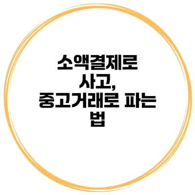소액결제로 사고, 중고거래로 파는 법