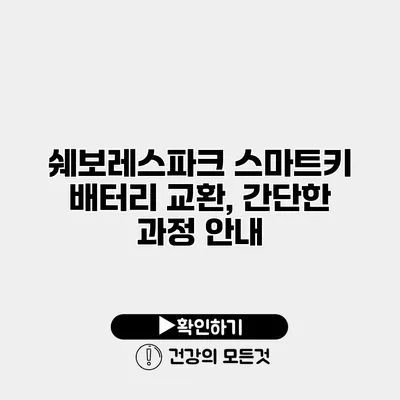 쉐보레스파크 스마트키 배터리 교환, 간단한 과정 안내