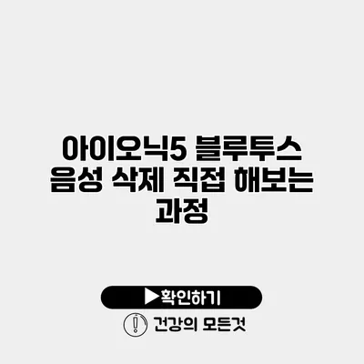 아이오닉5 블루투스 음성 삭제 직접 해보는 과정