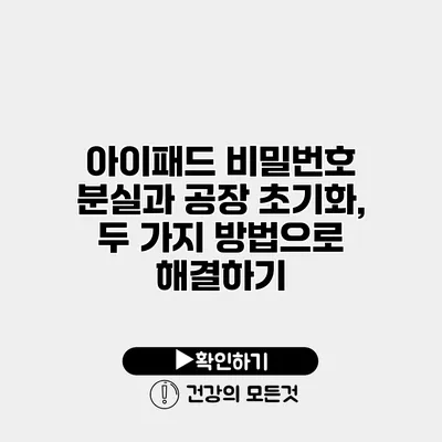 아이패드 비밀번호 분실과 공장 초기화, 두 가지 방법으로 해결하기