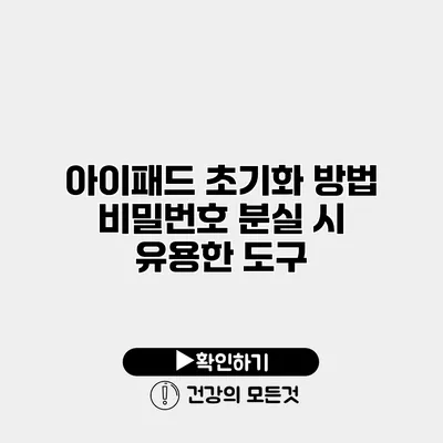 아이패드 초기화 방법 비밀번호 분실 시 유용한 도구