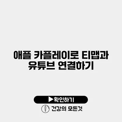 애플 카플레이로 티맵과 유튜브 연결하기