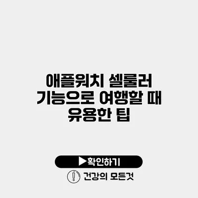 애플워치 셀룰러 기능으로 여행할 때 유용한 팁