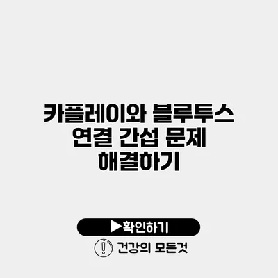 카플레이와 블루투스 연결 간섭 문제 해결하기