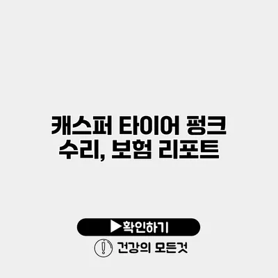 캐스퍼 타이어 펑크 수리, 보험 리포트