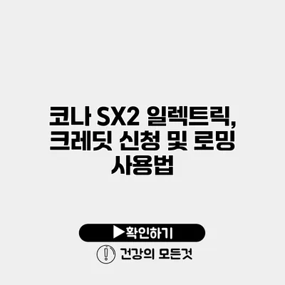 코나 SX2 일렉트릭, 크레딧 신청 및 로밍 사용법