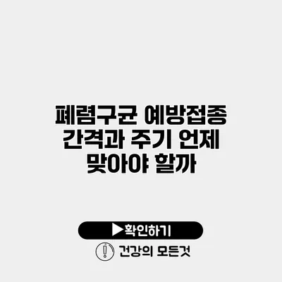 폐렴구균 예방접종 간격과 주기 언제 맞아야 할까?