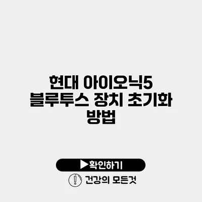 현대 아이오닉5 블루투스 장치 초기화 방법