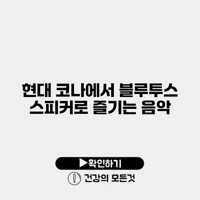 현대 코나에서 블루투스 스피커로 즐기는 음악