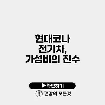 현대코나 전기차, 가성비의 진수